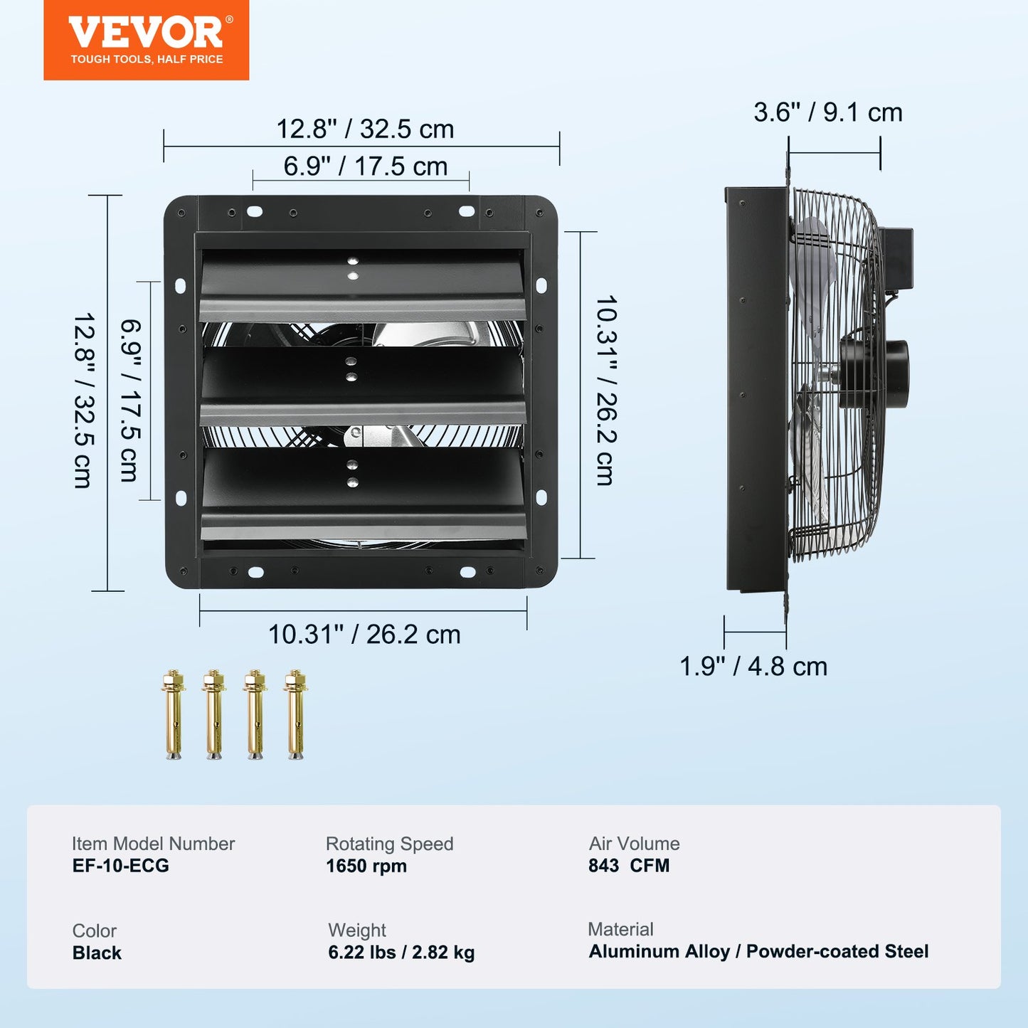 Shutter Avgasfläkt Shop Avgasfläkt 254mm Fjärrkontroll Väggfäste EC