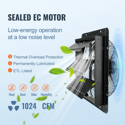 Shutter Exhaust Fan Shop Exhaust Fan 356 mm Remote Control Wall Bracket EC