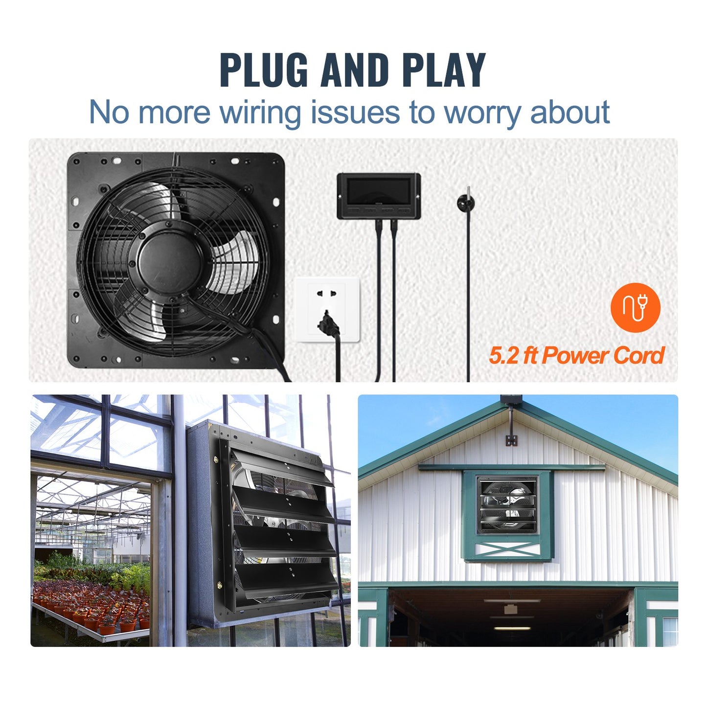 Shutter Avgasfläkt Shop Avgasfläkt 406 mm Fjärrkontroll Väggfäste EC