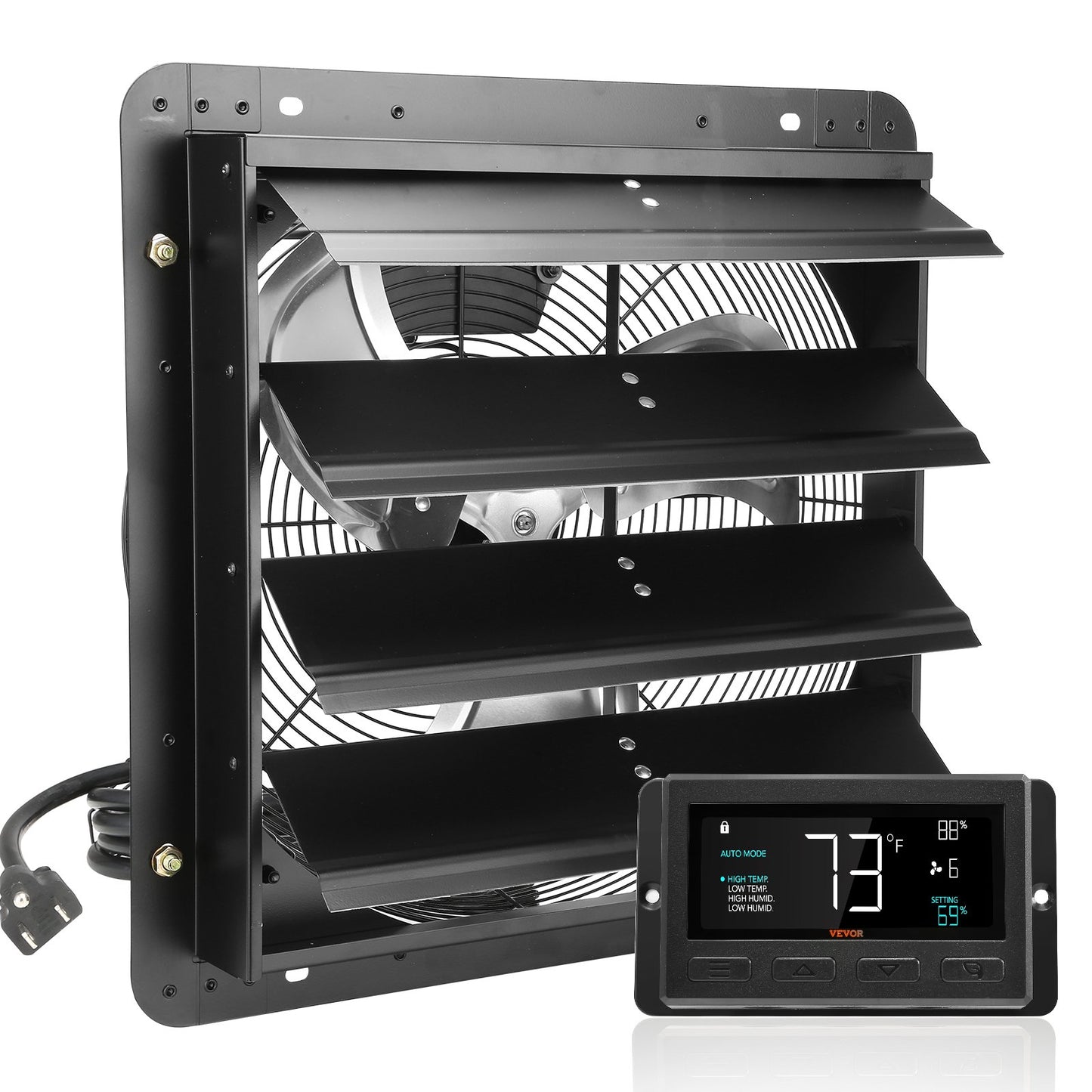 Shutter Avgasfläkt Shop Avgasfläkt 406 mm Fjärrkontroll Väggfäste EC