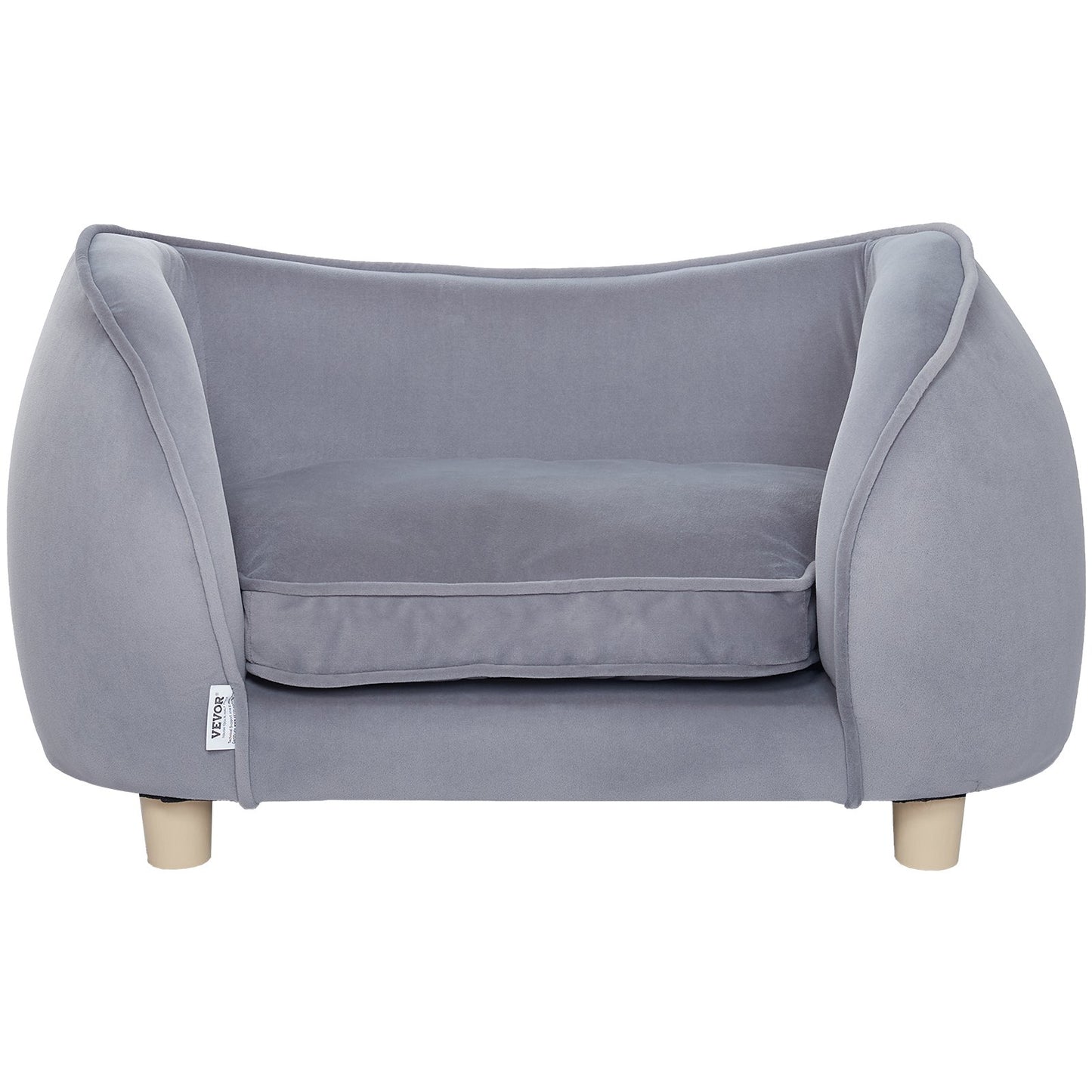 Haustiersofa, Hundesofa für kleine Hunde und Katzen, weiches, samtiges Hundesofa, 30 kg belastbares Katzensofa, Dunkelgrau