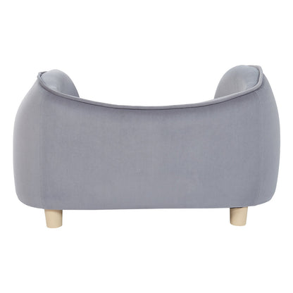 Haustiersofa, Hundesofa für kleine Hunde und Katzen, weiches, samtiges Hundesofa, 30 kg belastbares Katzensofa, Dunkelgrau