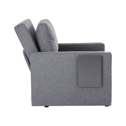 Bäddsoffa med sidoficka, kudde, skrivbordsbräda, 5 justerbara ryggstöd |  EU