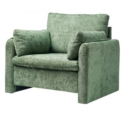 Green Accent Armchair with Armrests Armchair in Simple Fabric for Home Office