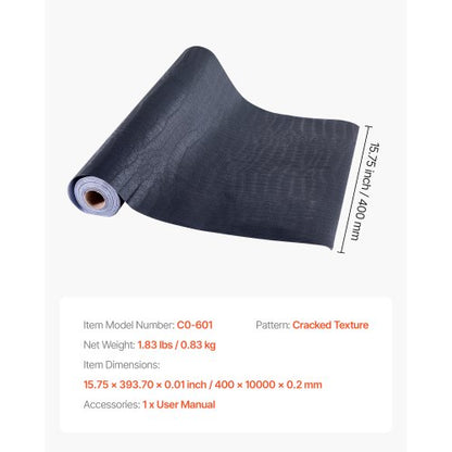 self-adhesive wallpaper 40 cm x 10 m black, cracked, waterproof for kitchen | EU