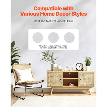 Self-adhesive wallpaper 45 cm x 10 m White wood grain Waterproof for desk | EU