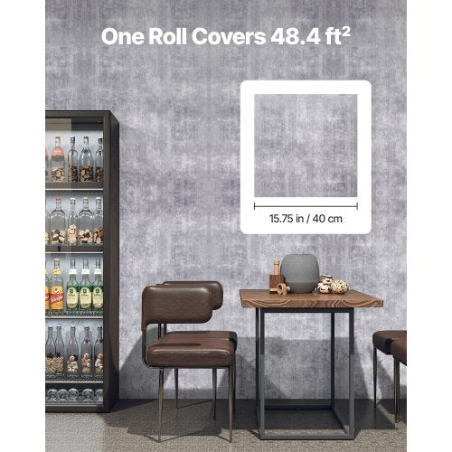 self-adhesive wallpaper 40 cm x 15 m dark gray industrial waterproof | EU