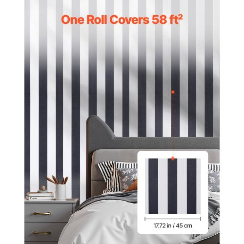 Self-adhesive wallpaper 45cm x 15m Black and White Geometric Waterproof | EU