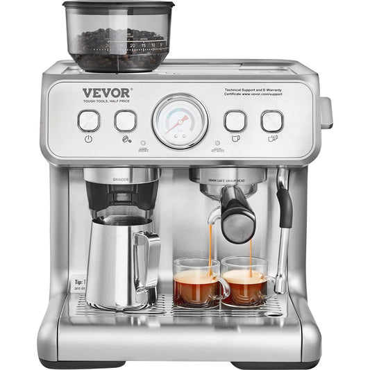 Espressomaschine mit Mahlwerk 15 bar halbautomatischer Espressokocher