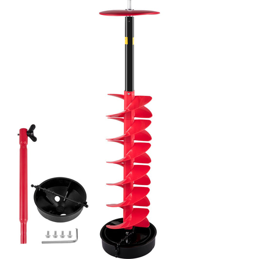 Isborrborr, 6\" diameter nylonisborr, 39\" längd isborrborr, skruvborr med 11,8\" förlängningsstång, skruvborr med borradapter, toppplatta & bladskydd för isfiske isgrävning
