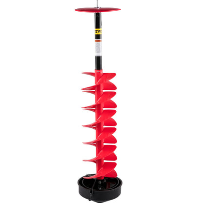 Eisbohrer, Nylon-Eisbohrer mit 20,3 cm Durchmesser, 99,1 cm langer Eisbohrer, Eisbohrer mit 30 cm Verlängerungsstange, Eisbohrer mit Bohradapter, Deckplatte und Klingenschutz zum Eisfischen und Eisgraben