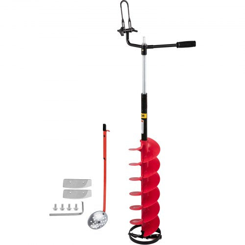 isborrborr, 8\'\' diameter nylon isskruv, 41\'\' längd isborrborr, skruvborr med 14\'\' justerbar förlängningsstav, gummihandtag, borradapter, utbytbart skruvblad för isfisk |  EU