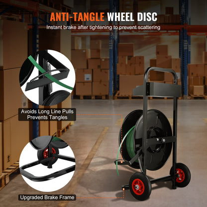 Bandningsdispenser Bandingvagn för PET/PP bandrulle 8" kärnstorlek