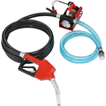 Kraftstoff-Transferpumpe, 12 V DC, 10 GPM, 26,2 ft Hub, tragbares elektrisches Diesel-Transferpumpen-Kit mit automatischer Abschaltdüse, Förder- und Saugschlauch für Diesel, Kerosin, Transformatoröl