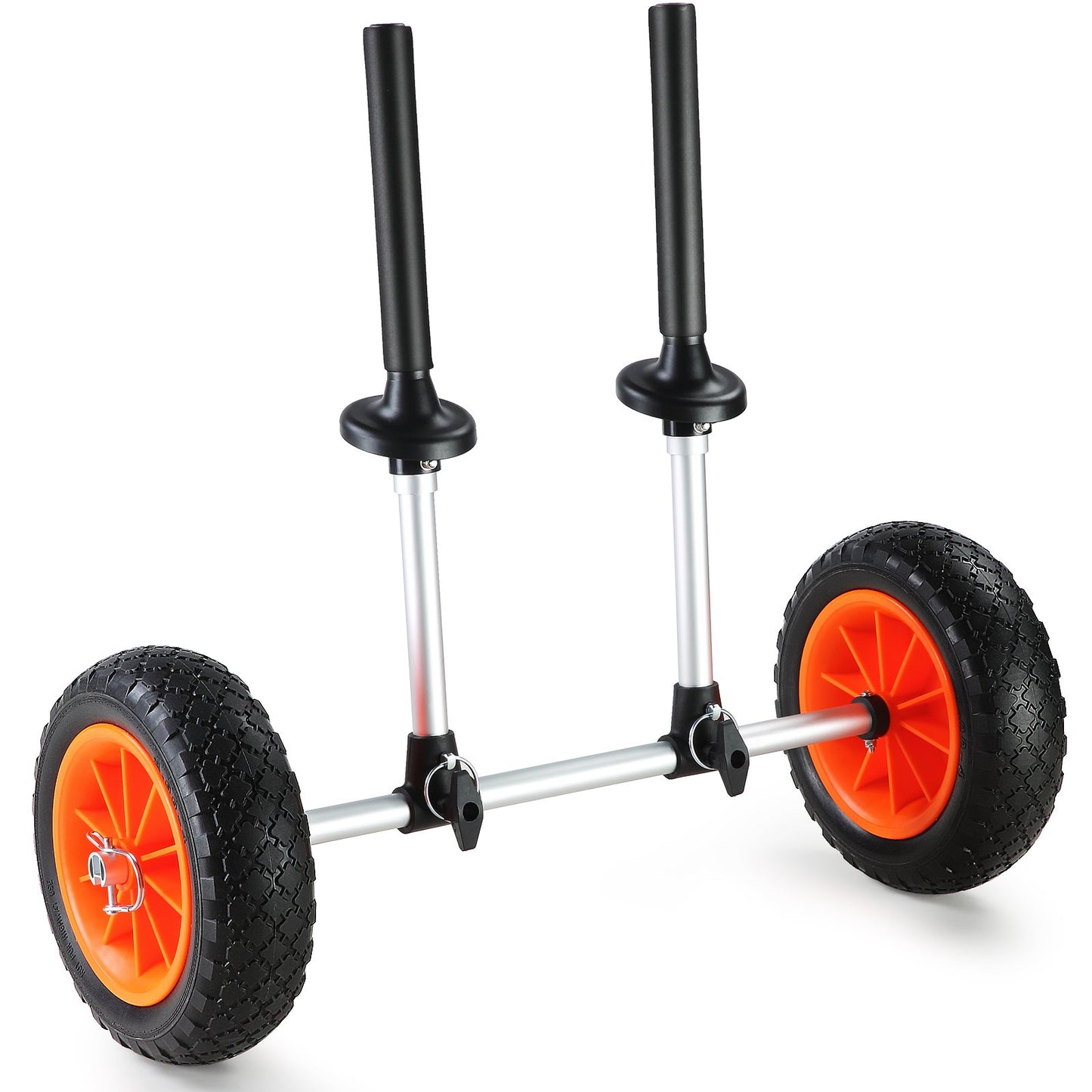 Heavy Duty Kayak Trailer, 280lbs Load Capacity, Detachable Canoe Trailer Cart with 10'' Solid Tires, Adjustable Width &amp; Top Foam Guard, for Kayaks with Drain Holes of 2.54mm and Above