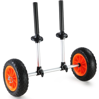 Heavy Duty Kayak Trailer, 280lbs Load Capacity, Detachable Canoe Trailer Cart with 10'' Solid Tires, Adjustable Width &amp; Top Foam Guard, for Kayaks with Drain Holes of 2.54mm and Above