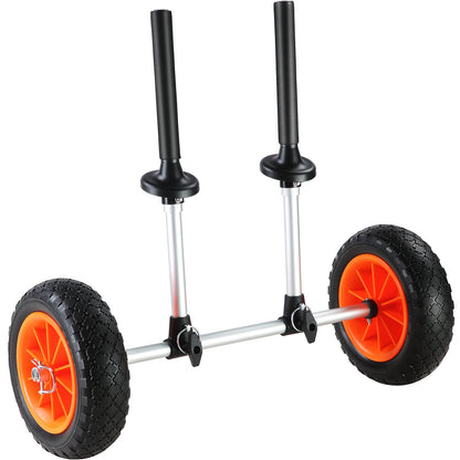 Heavy Duty Kayak Trailer, 280lbs Load Capacity, Detachable Canoe Trailer Cart with 10'' Solid Tires, Adjustable Width &amp; Top Foam Guard, for Kayaks with Drain Holes of 2.54mm and Above