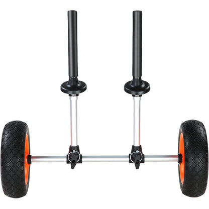 Heavy Duty Kayak Trailer, 280lbs Load Capacity, Detachable Canoe Trailer Cart with 10'' Solid Tires, Adjustable Width &amp; Top Foam Guard, for Kayaks with Drain Holes of 2.54mm and Above