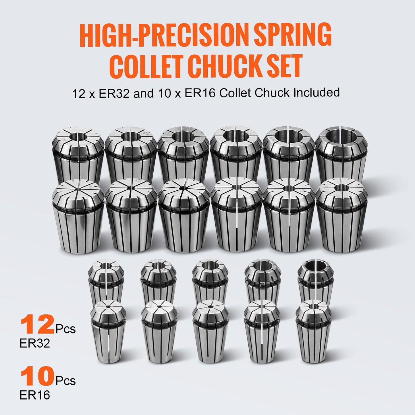 CAT40 Collet Holder ER 16/32 Collet Set, 35 pcs, SLN FMB ER16/32 APU Tool Holder Spring Steel Collet Chucks with 10 Draw Bolts and 3 Wrenches, for Milling Machine Drill Presses Drilling Machine