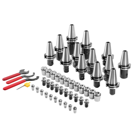 CAT40 Collet Holder ER 16/32 Collet Set, 35 pcs, SLN FMB ER16/32 APU Tool Holder Spring Steel Collet Chucks with 10 Draw Bolts and 3 Wrenches, for Milling Machine Drill Presses Drilling Machine