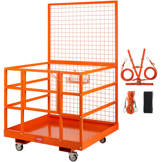 Sicherheitskäfig für Gabelstapler, Arbeitsplattform, 109,2 x 114,3 cm, 636,5 kg, mit Rädern für Luftfracht