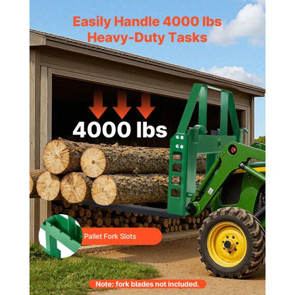 Kompaktlastarram, 1814 kg nominell lastkapacitet, 115 cm pallgaffelramfästen med 50,8 mm dragkrokfäste och spjuthylsor, passar för John Deere-lastare, snabbfäste, endast ram |  EU