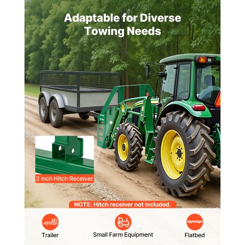 Kompaktlastarram, 1814 kg nominell lastkapacitet, 115 cm pallgaffelramfästen med 50,8 mm dragkrokfäste och spjuthylsor, passar för John Deere-lastare, snabbfäste, endast ram |  EU