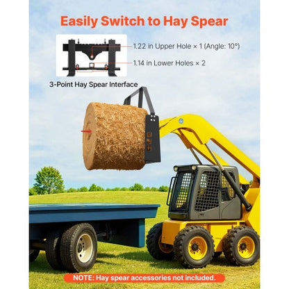 kompaktlastargafflar, 1814 kg nominell kapacitet, pallgaffelramfäste med 1065 mm pallgafflar, 50,8 mm dragkroksfäste och spjuthylsor, passar för kompaktlastare, traktorer |  EU