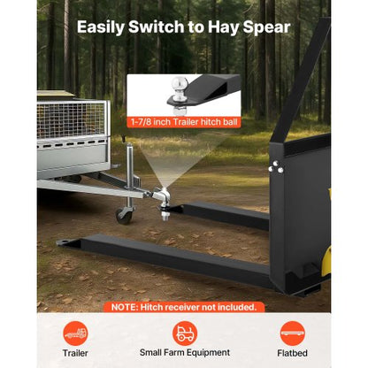 pallgaffelramfäste med 48-tums kompaktlastargafflar 2600 lbs |  EU