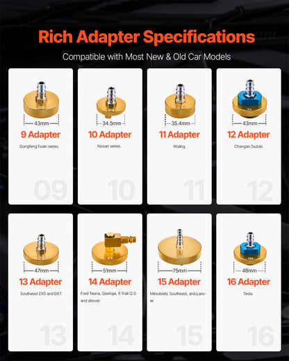 17 st Brake Master Bleeder Kit Brake Bleeder Adapter Set för de flesta fordon