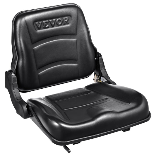 Universal Forklift Seat, Fold Down Tractor Seat with Adjustable Back Angle and Micro Switch, 6.3-13.4 Inch Extended Track Comfortable Forklift Seat for Tractor Loader Excavator