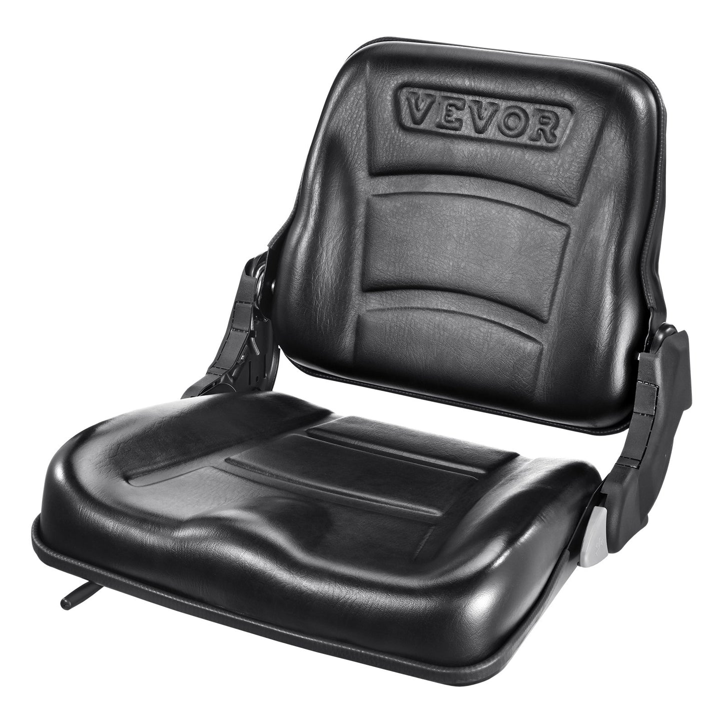 Universal Forklift Seat, Fold Down Tractor Seat with Adjustable Back Angle and Micro Switch, 6.3-13.4 Inch Extended Track Comfortable Forklift Seat for Tractor Loader Excavator