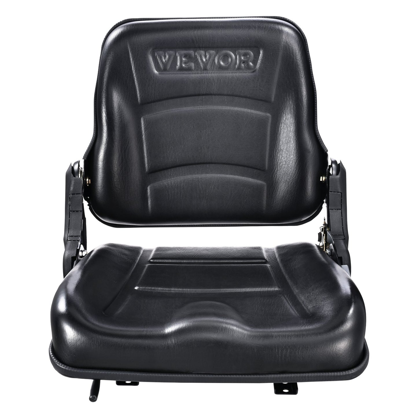 Universal Forklift Seat, Fold Down Tractor Seat with Adjustable Back Angle and Micro Switch, 6.3-13.4 Inch Extended Track Comfortable Forklift Seat for Tractor Loader Excavator