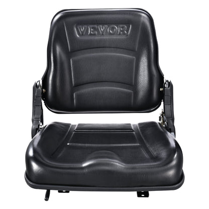 Universal Forklift Seat, Fold Down Tractor Seat with Adjustable Back Angle and Micro Switch, 6.3-13.4 Inch Extended Track Comfortable Forklift Seat for Tractor Loader Excavator