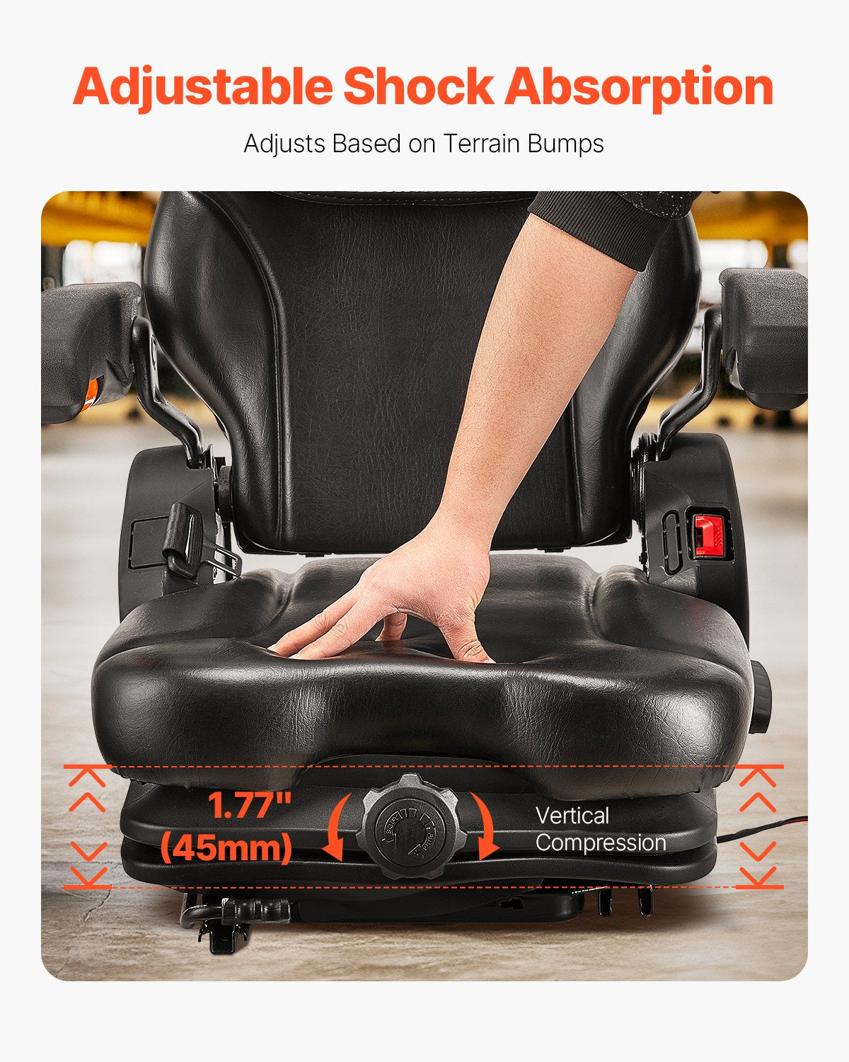 Forklift seat Folding tractor suspension seat Adjustable back and headrest