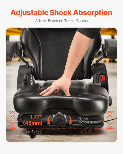 Forklift seat Folding tractor suspension seat Adjustable back and headrest