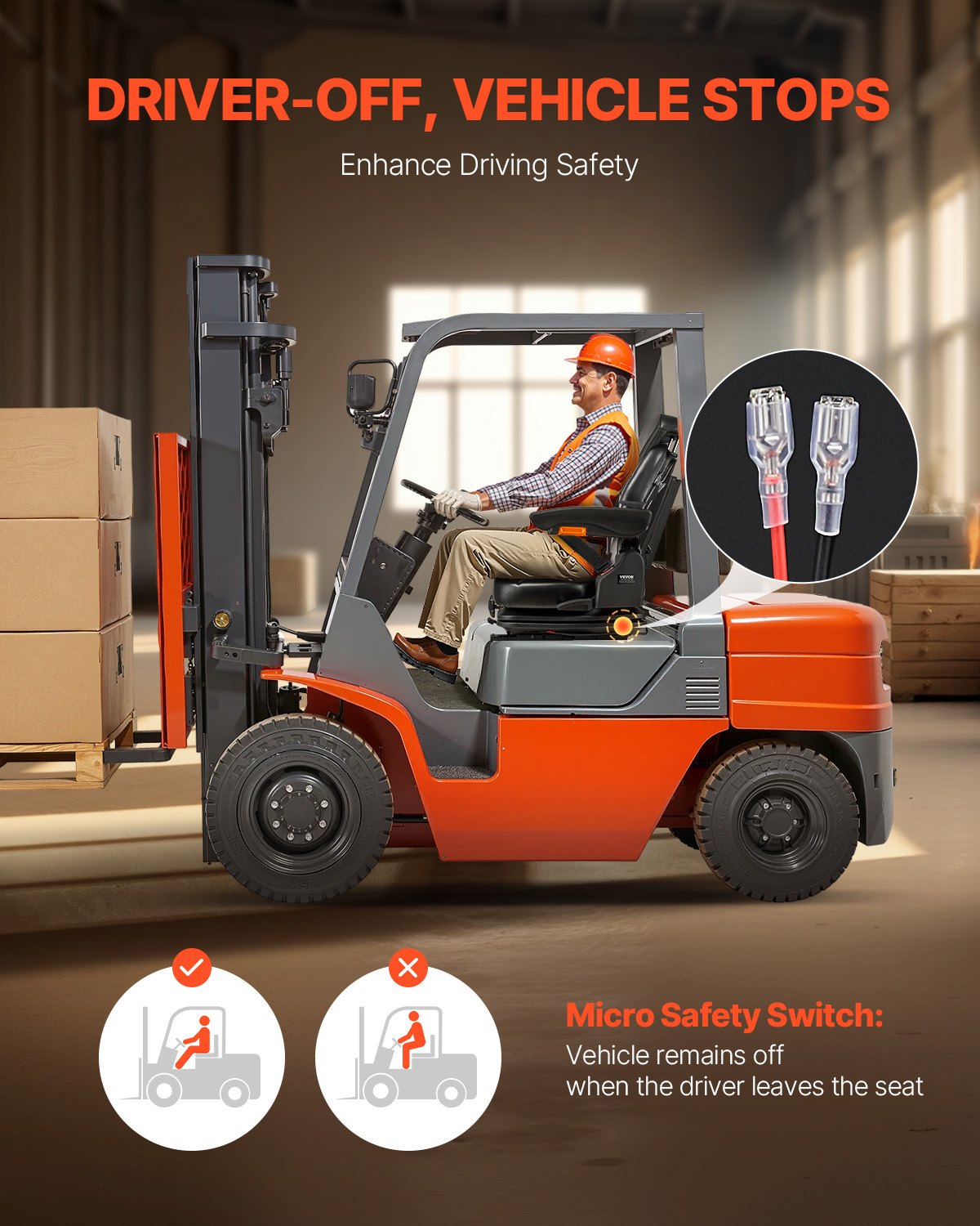 Forklift seat Folding tractor suspension seat Adjustable back and headrest