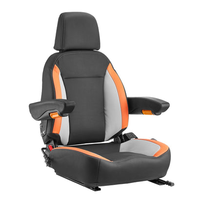 Forklift Seat Mower Tractor Seat Adjustable Back Seat Belt &amp; Headrest