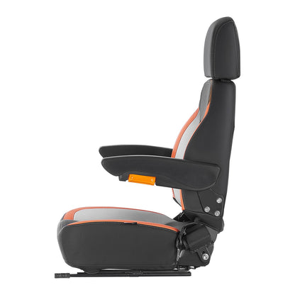 Forklift Seat Mower Tractor Seat Adjustable Back Seat Belt &amp; Headrest