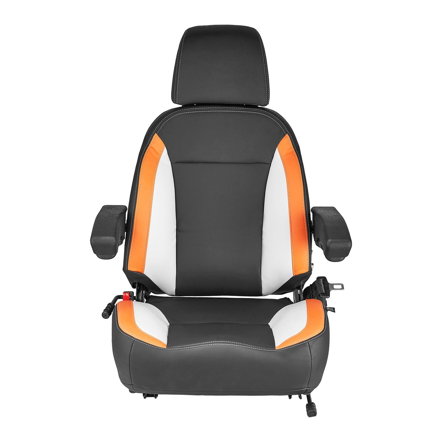 Forklift Seat Mower Tractor Seat Adjustable Back Seat Belt &amp; Headrest