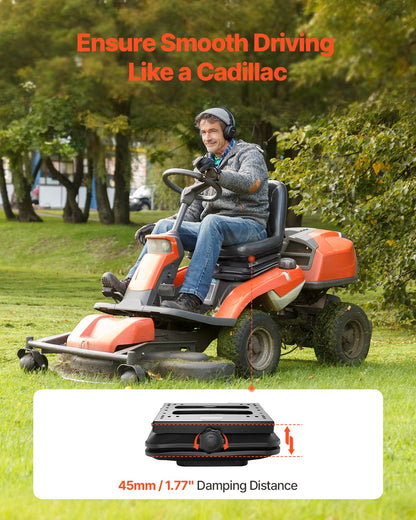 Seat suspension kit without slide track fits lawn mowers with forklift