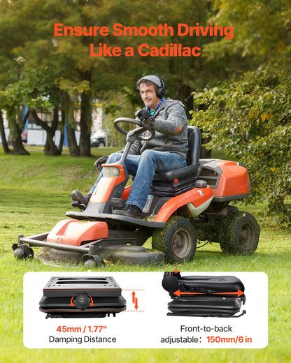 Sätesupphängningssats med skjutreglage och dammskydd passar gräsklippare gaffeltruck