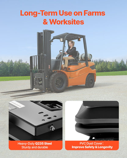 Sätesupphängningssats med skjutreglage och dammskydd passar gräsklippare gaffeltruck