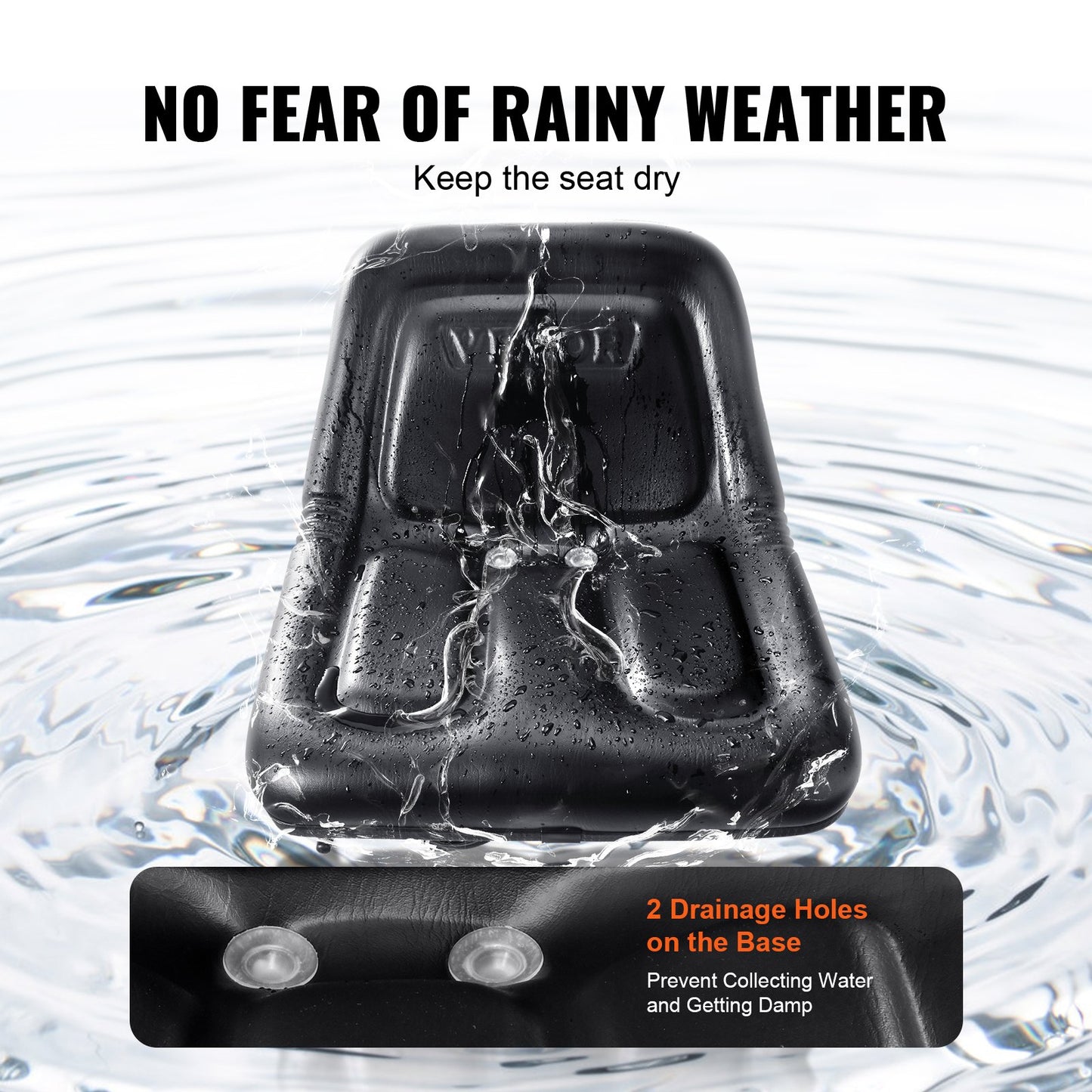 Universal Tracor-säte, gräsklipparsäte med mikrobrytare och dräneringshål, 6,3-13,4 tums förlängt spår Traktorsäte för traktorlastargrävmaskin