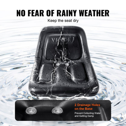 Universal Tracor-säte, gräsklipparsäte med mikrobrytare och dräneringshål, 6,3-13,4 tums förlängt spår Traktorsäte för traktorlastargrävmaskin