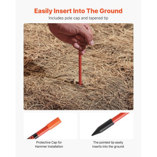 50 pcs. reflective driveway markers 5/16" diameter 60 inch snow pegs reflectors