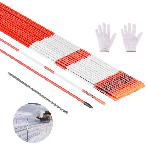 50 pcs. reflective driveway markers 5/16" diameter 60 inch snow pegs reflectors