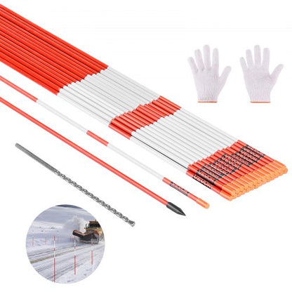 50 pcs. reflective driveway markers 5/16" diameter 60 inch snow pegs reflectors
