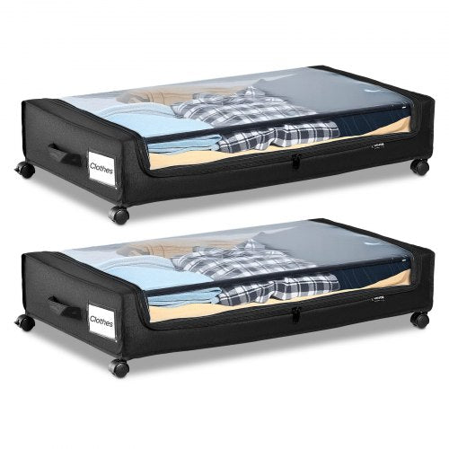 Förvaring under sängen med hjul 30,3x18,5x6,8 tum rullande förvaringsväskor 2-pack