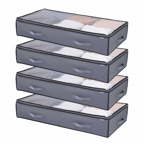 Under Bed Storage 90L Stackable Shoe Box with Clear Lid 2-Pack | EU